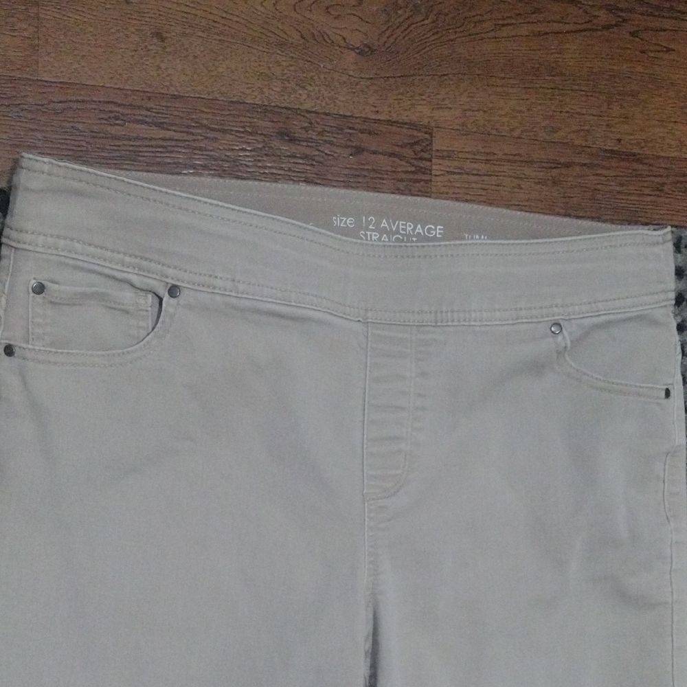 Kim Rogers Average Straight Tummy Control Light Khaki Pants - Picture 3 of 7